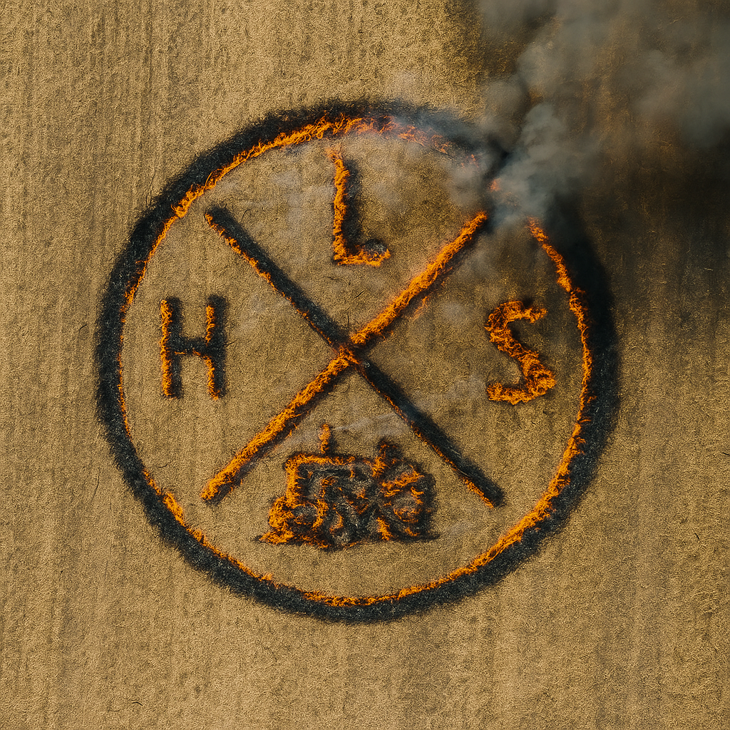 Land service equipment staged on a clean job site.